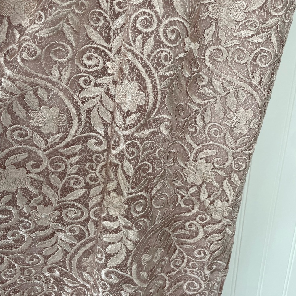 JS COLLECTIONS RIVER PUFF SLEEVE COLUMN GOWN NEW Size 4 Blush - Picture 8 of 15